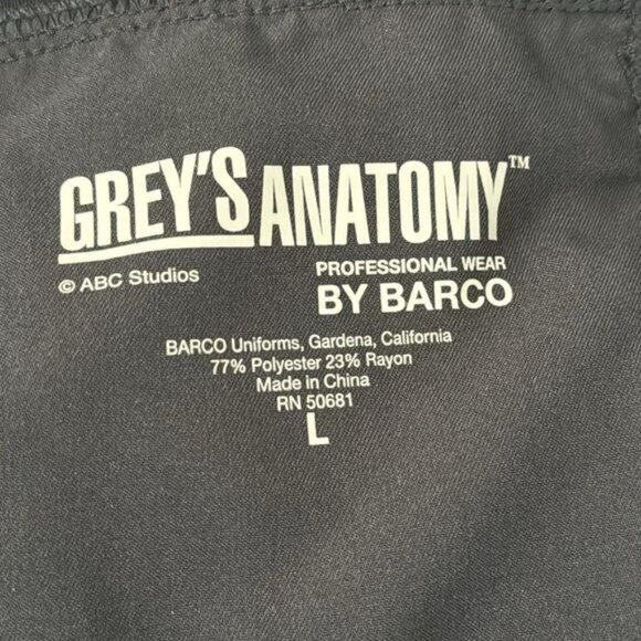Greys Anatomy By Barco Professional Wear Black Scrub Pants L - Picture 3 of 8
